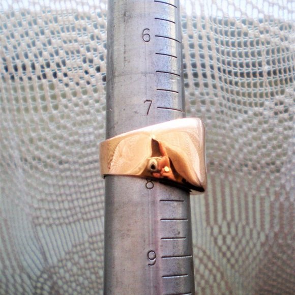 Designer Solid 18K 750 Rose Pink Gold Carved Mother Of Pearl Cocktail Ring 12.7g - Picture 12 of 12